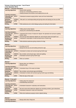 French overview - Abraham Darby Academy