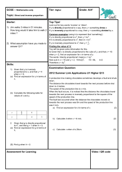 Direct and inverse proportion