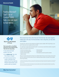 Behavioral Health - Blue Cross and Blue Shield of Texas