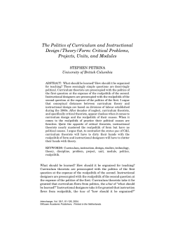 Politics of Curriculum Design / Theory / Form