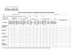 Food Production Record Multiple Grade Groups Horizontal