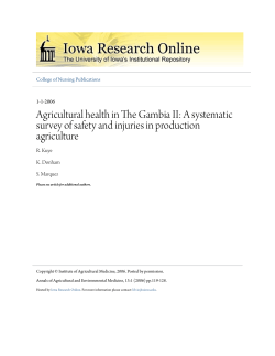 Agricultural health in The Gambia II: A systematic survey of safety