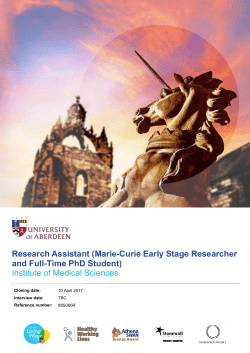 Marie-Curie Early Stage Researcher and Full-Time PhD