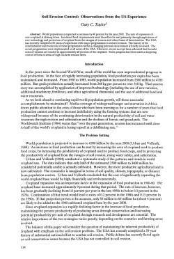 Soil Erosion Control: Observations from the US Experience Gary C