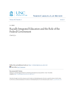 Racially Integrated Education and the Role of the Federal Government