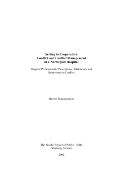 CONFLICT AND CO-OPERATION AMONG PROFESSIONALS IN A