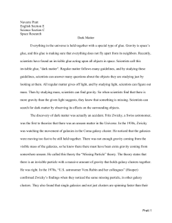 Navarre Pratt English Section E Science Section C Space Research