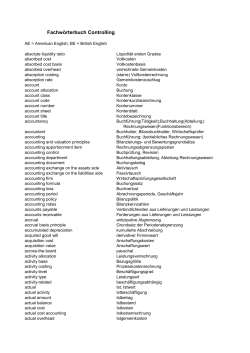 Fachw&ouml;rterbuch Controlling Englisch-Deutsch