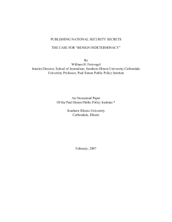 PUBLISHING NATIONAL SECURITY SECRETS THE CASE FOR