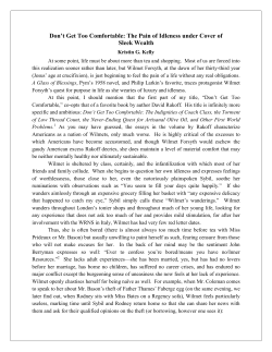 Don`t Get Too Comfortable