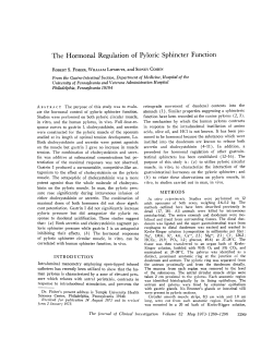 The Hormonal Regulation of Pyloric Sphincter Function