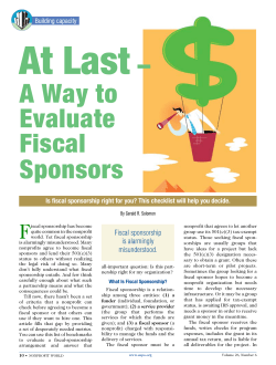 A Way to Evaluate Fiscal Sponsors