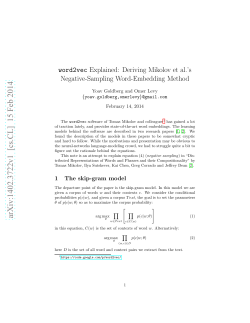 Deriving mikolov et al.
