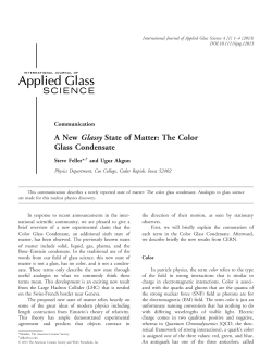 A New Glassy State of Matter: The Color Glass