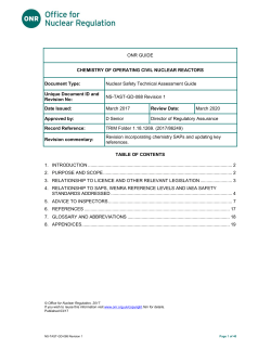 Chemistry of operating civil nuclear reactors