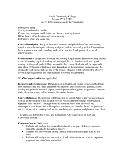 ARTS 1301 &ndash; Intro to Visual Arts