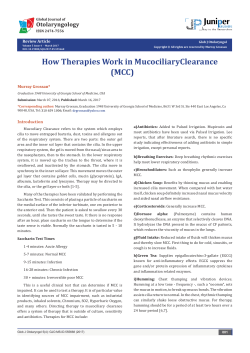 How Therapies Work in MucociliaryClearance (MCC)