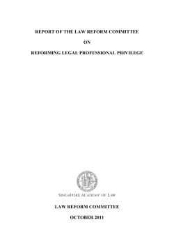 01 LRC on Legal Privilege - Singapore Academy of Law