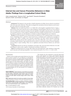 Internet Use and Cancer-Preventive Behaviors in Older Adults