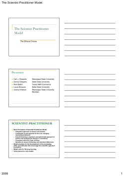 The Scientist Practitioner Model