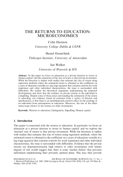 The Returns to Education: Microeconomics