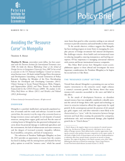 "Resource Curse" in Mongolia - Peterson Institute for International