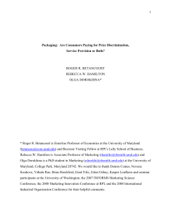 Journal of Retailing.. - UMD Econ