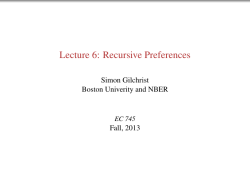 Lecture 6: Recursive Preferences