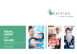 EQUAL, EXPERT and VALUED - Coalition of Carers in Scotland