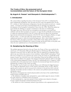 The Treaty of Nice, the presumed end of