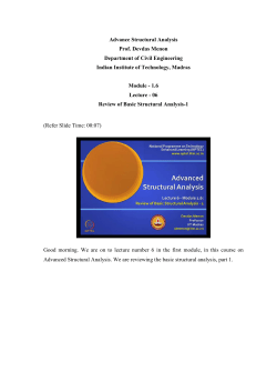 Advance Structural Analysis Prof. Devdas Menon Department