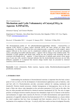Mechanism and Cyclic Voltammetry of Cu(en)2(ClO4)2 in Aqueous