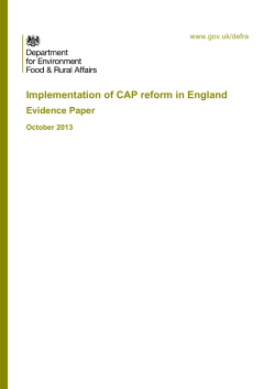 Implementation of CAP reform in England
