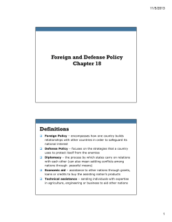 Foreign and Defense Policy Chapter 18 Definitions