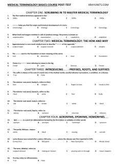 medical terminology basics course post-test