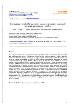 Low exposure levels of urban metals induce heterotrophic