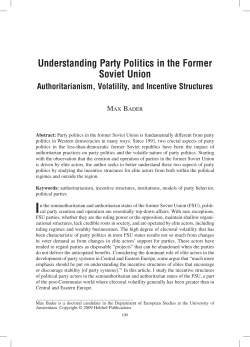 Understanding Party Politics in the Former Soviet Union