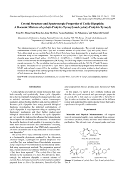 Crystal Structure and Spectroscopic Properties of Cyclic Dipeptide