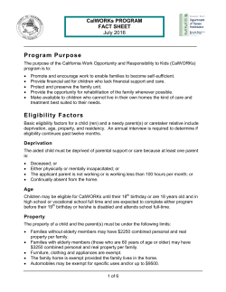 CalWORKs Fact Sheet - Department of Human Assistance