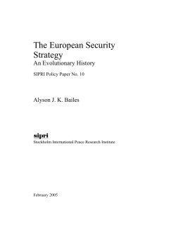Policy Paper No. 10 - SIPRI Publications
