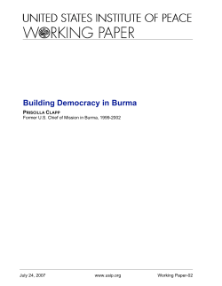 Building Democracy in Burma