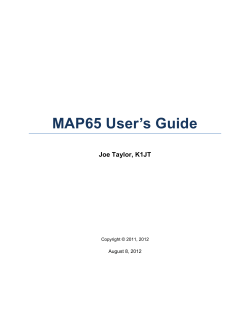 MAP65 User`s Guide - Physics Department, Princeton University