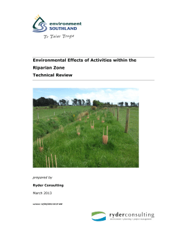 Environmental Effects of Activities within the Riparian Zone