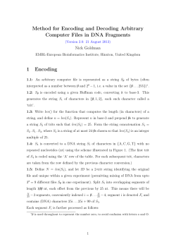 Method for Encoding and Decoding Arbitrary Computer Files in DNA