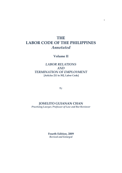 THE LABOR CODE OF THE PHILIPPINES Annotated