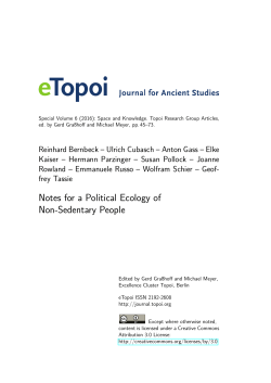 Notes for a Political Ecology of Non-Sedentary People