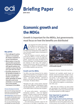 Economic growth and the MDGs - Overseas Development Institute