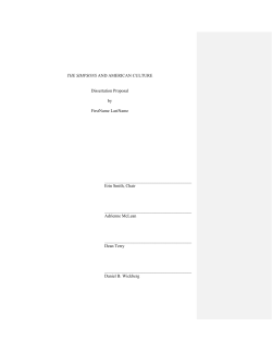 THE SIMPSONS AND AMERICAN CULTURE Dissertation Proposal