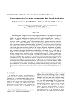 Stratocumulus cloud top height estimates and their climatic