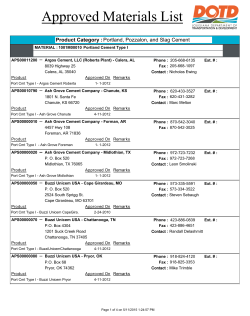 Approved Materials List